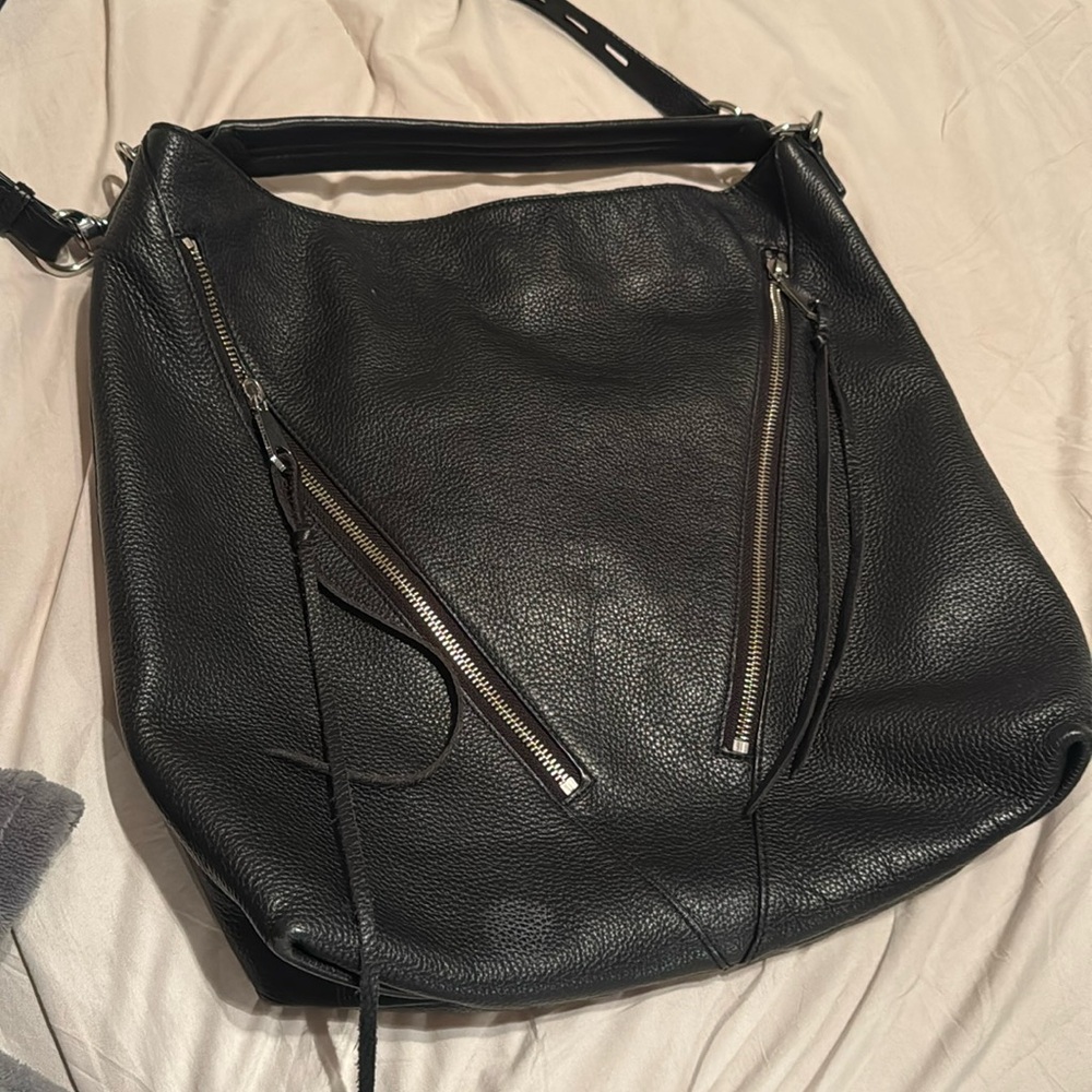 Like new stylish and edgy Rebecca Minkoff Black Leather Bag!